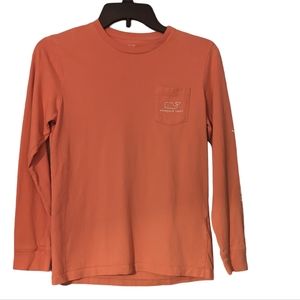 Vineyard Vines kid's long sleeve tee size M salmon pink color